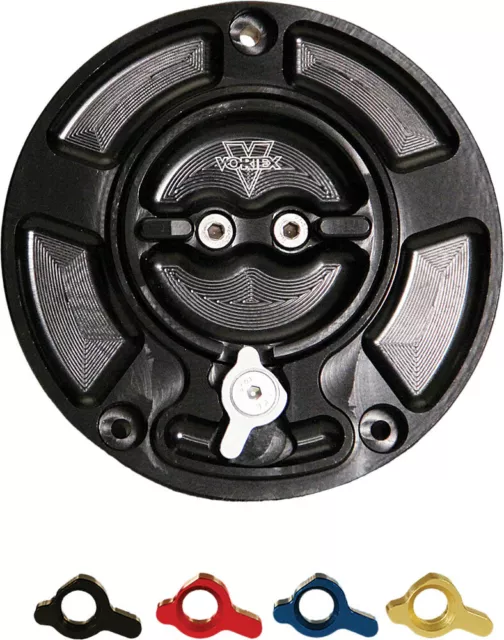 Vortex V3 Anodized Black Gas Cap Kawasaki ZX6R ZX10R Z1000 650 1000 GC430K