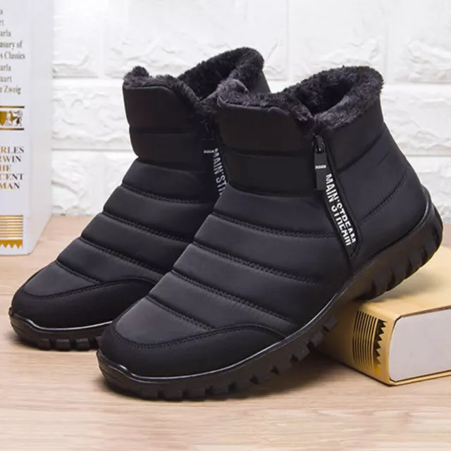 Mens Snow Boots Winter Warm Ankle Booties Waterproof Outdoor Casual Shoes Size