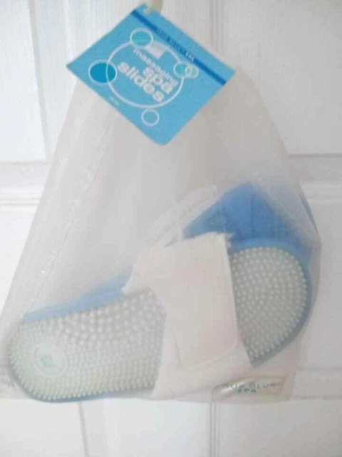 True Blue Spa Bath & Body Works Massaging Spa Slides Slippers Rare new