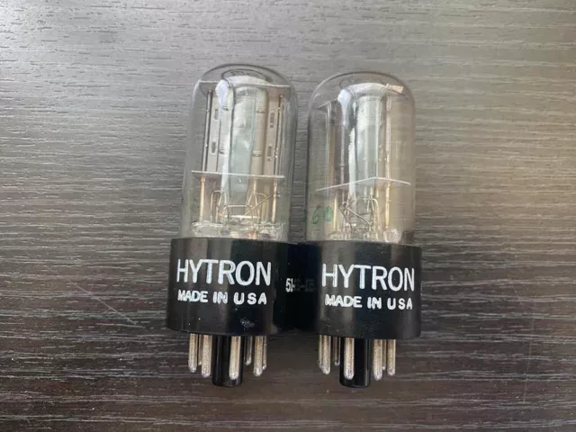 Pair of 1951 Hytron 6SN7GT Tubes, Matching Date Code, Tested Good on TV-7