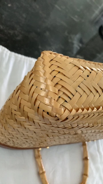 Kate Spade Santa Maria Anabel Wicker Tote, Bamboo Handles Light Tan/Straw Color 11