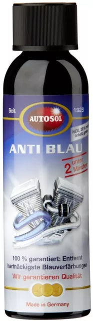 AUTOSOL ANTI BLAU 150 ml entfernt Braun- & Blaufärbung für Edelstahl Auspuffe