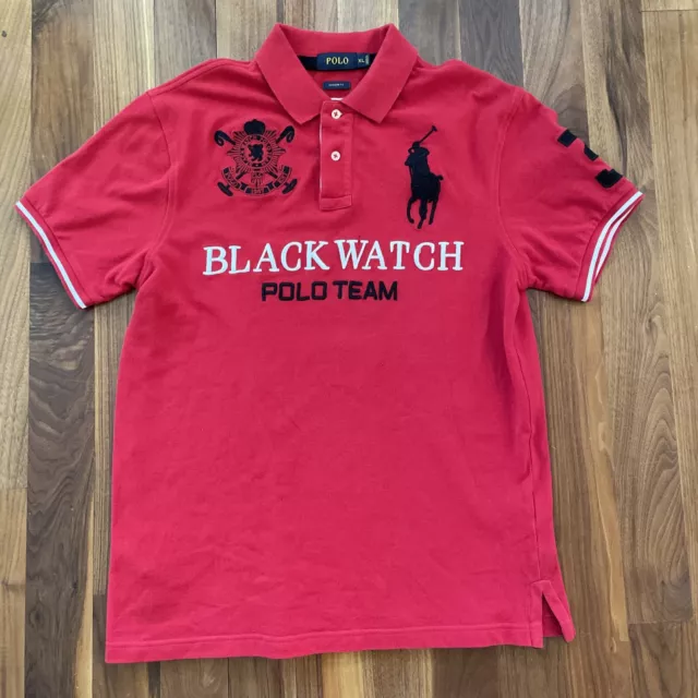 Polo Team Blackwatch Mens Size XL Red Big Pony Collared Shirt Ralph Lauren. #3.