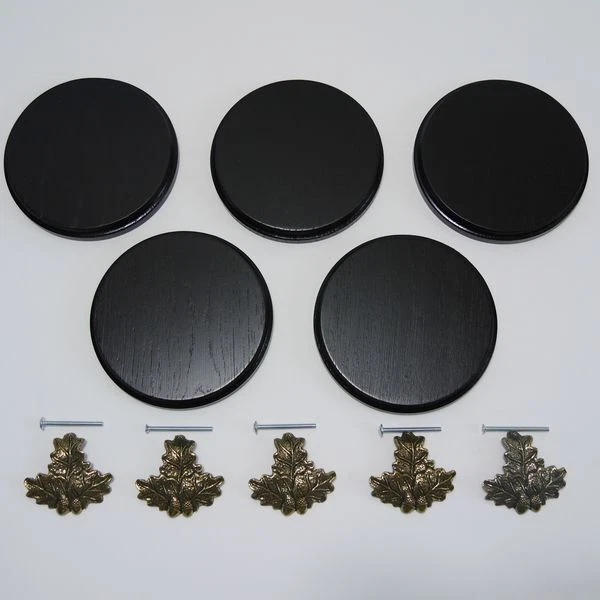 5 X Placa de Jabalí Tablero Keiler Af 13 CM Trofeos Oscuro Hoja de Roble Portada