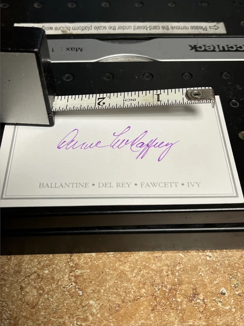 ANNE McCAFFREY SIGNATURE SIGNED AUTOGRAPH BOOK PLATE BALLANTINE DEL REY FAWCETT ANNE McCAFFREY SIGNATURE SIGNED AUTOGRAPH BOOK PLATE BALLANTINE DEL REY FAWCETT