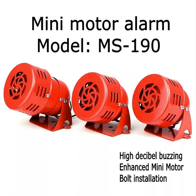 Alarme Sirène Moteur Rouge 12V - Klaxon Raid Aérien Puissant Pour Voiture Moto Camion