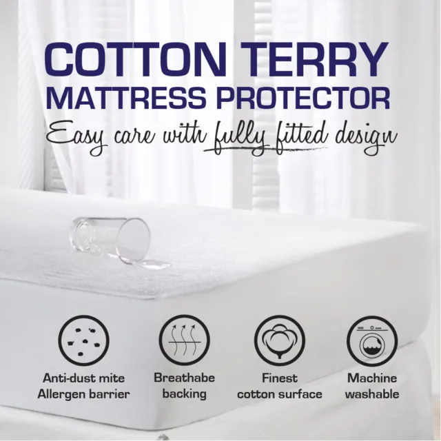Cot/Single/Double/Queen/King-All Size Fully Fitted Waterproof Mattress Protector
