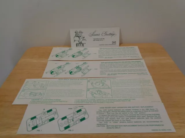 Hess Oil Company 5 Piece Lot Toy Truck Battery Cards 92 95 99 & Seasons Greeting
