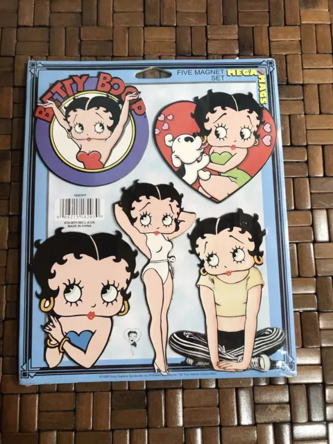 NEW 1998 Betty Boop Mega Mags Refrigerator Magnet Set of 5 New In Package