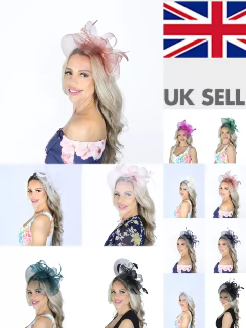 Fashion Feather Fascinator Headband/Clip Wedding Ladies Day Race Royal Ascot UK