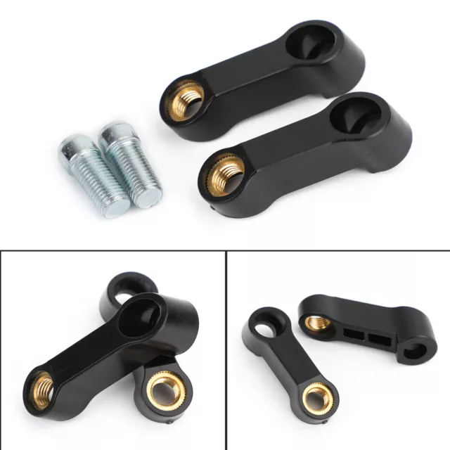 Motorcycle Mirror Extender Riser Extension Bracket Black 10mm M10 for Honda SF