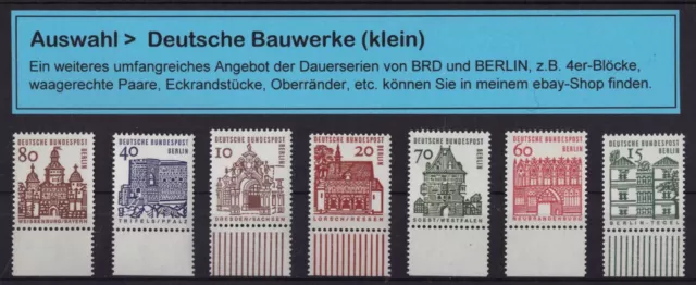 BERLIN Dauerserien Auswahl Deutsche Bauwerke klein Einzelmarken UR
