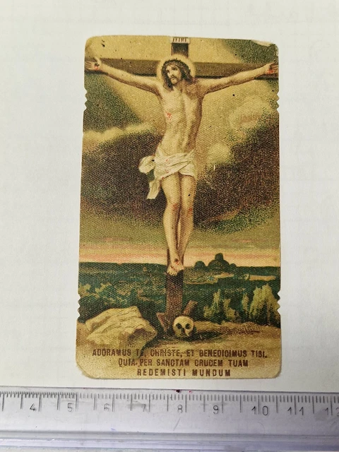 Santino Holy Card fustellato Cristo Crocifisso  1898 ZA1018 ^