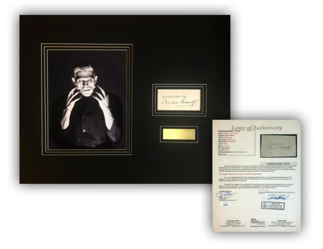 BORIS KARLOFF Signed/Autographed Display JSA - Frankenstein, The Mummy