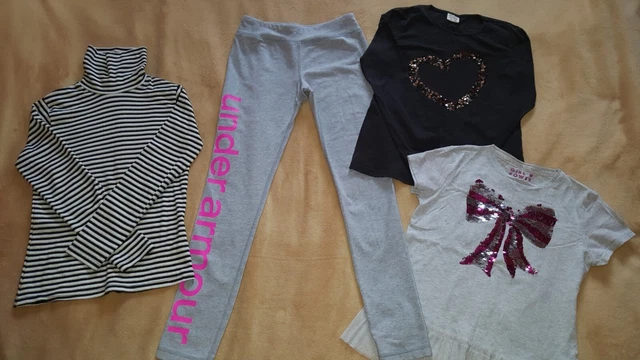 UNDER ARMOUR ZARA F&F Girls Leggings & Tops x3 Bundle Age 9-10 Years Great Cond.