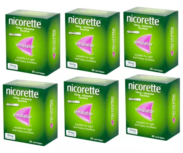 Nicorette 15mg Inalatore 36 Cartucce - 6 Confezione- Scadenza 12/2025