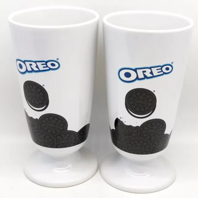 Nabisco Oreo Cookie Milkshake ceramic tall mug Ice Cream Float Shake Pair 2