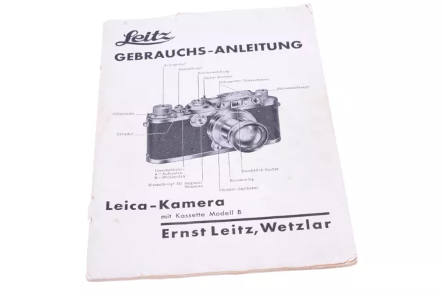 ✅ Leica Leitz Iii A, 250 Camera Original ‘1935' Instructions Manual German 127-2