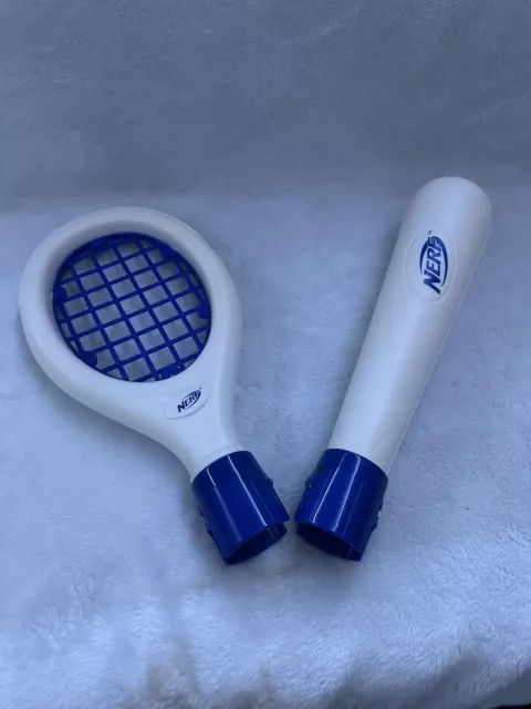 Wii NERF SPORTS PLUS Tennis Racket and Baseball Bat For Nintendo Wii COLOR BLUE