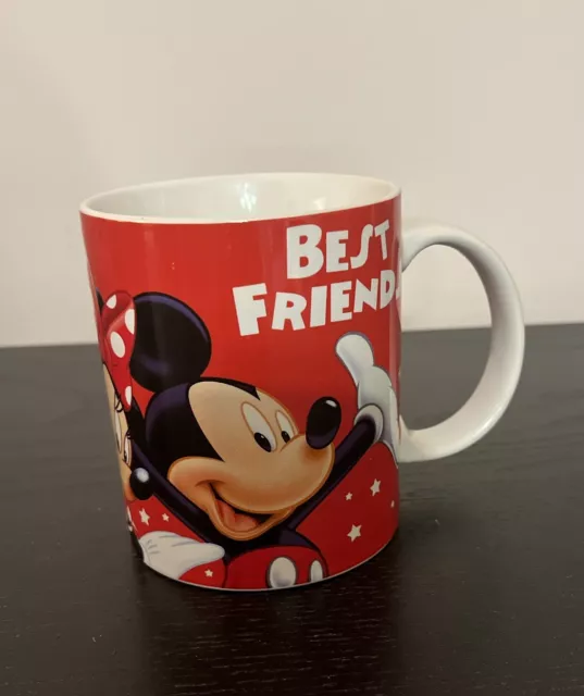 Disney Jerry Leigh Mickey & Friends 4” Ceramic coffee mug cup Red Best Friends