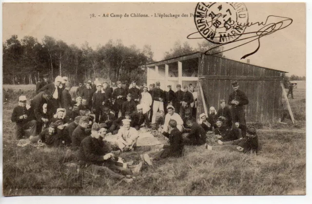 CHALONS SUR MARNE - Marne - CPA 51 - Vie Militaire Au camp - corvée d' épluchage