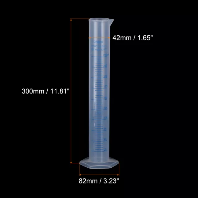 Plastic Graduated Cylinder, 250ml Measuring Cylinder, Test Tube Beakers, 10Pcs 2