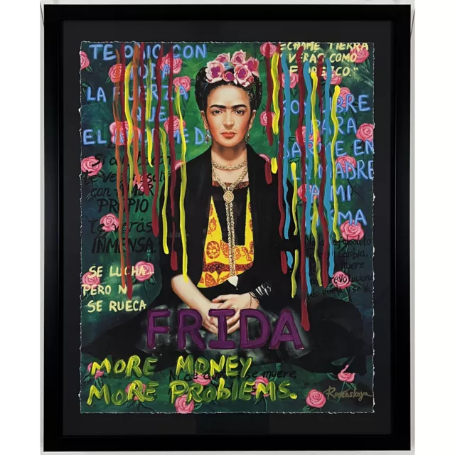 "Frida Kahlo" by Nastya Rovenskaya an One-of-a-kind mixed media on deckle edge