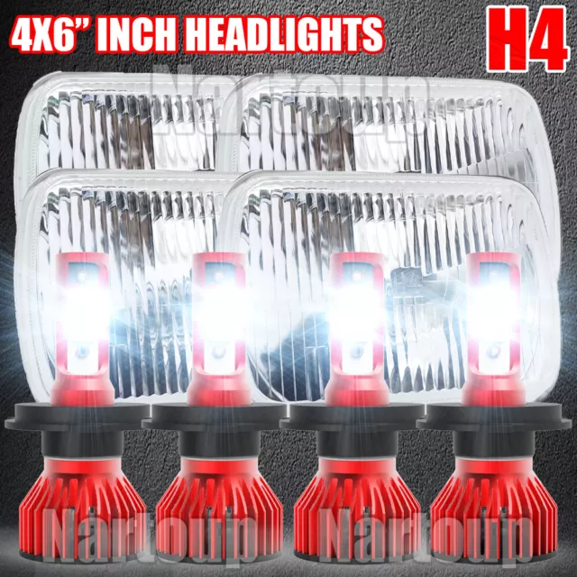 DOT 4PCS 4x6" LED Headlights Hi/Lo Beam Fits Cadillac Eldorado 1975-1985 NEW