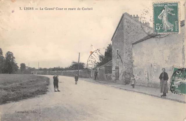 Cpa 91 Liers La Grand Cour Et Road De Basketil / Cpa Rare