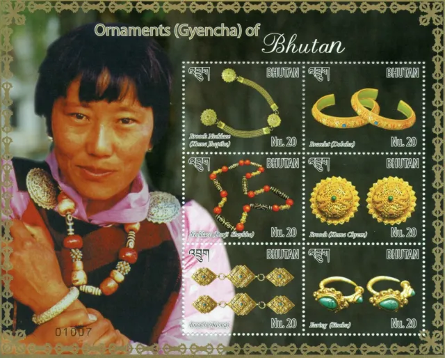 Bhutan 2015 Ornaments Gyencha Traditional Costumes Jewelry Stamp Sheetlet MNH