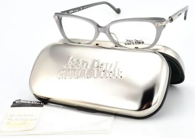 JEAN PAUL GAULTIER Brille 55-8002 c.02 51-15 142 Grau Silber Cat-Eye 90er Japan