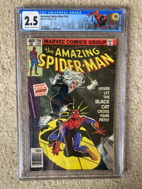 Amazing Spider-Man #194 CGC 2.5 {Newsstand} 1st Appearance Of The Black Cat MCU