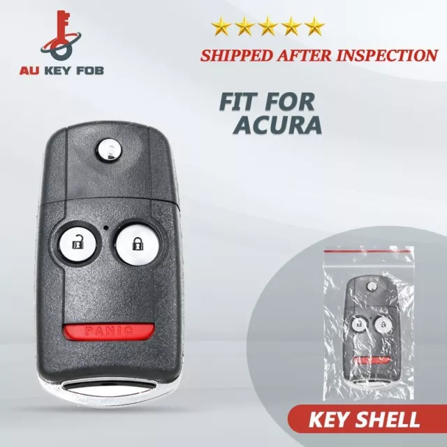 Key Fob Keyless Entry Remote Flip Shell Case with Pad fit for Acura TL TSX RDX