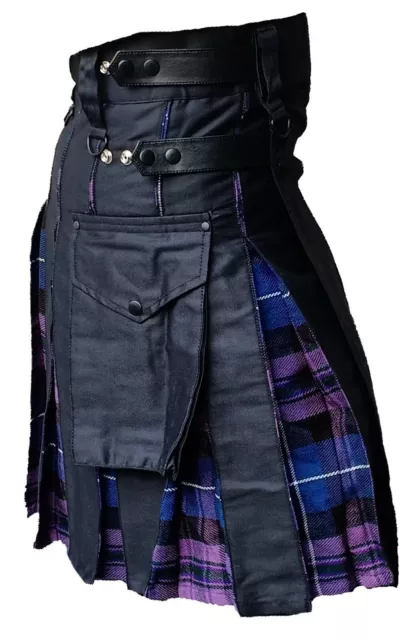Men's Hybrid Leather Straps, Cotton & Tartan (Pride Of Scotland) Utility Kilt