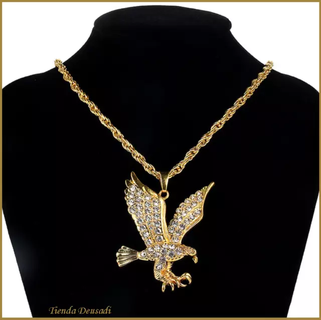 CADENA Y COLGANTE Con Una Águila De Oro Gold Y Cristal Para Lucir Con  Brillo EUR 29,90 - PicClick FR
