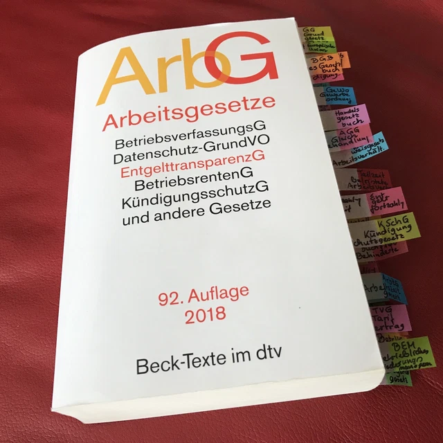 ARBEITSGESETZE (ARBG) 92. Auflage 2018 Beck-Texte im dtv 5006