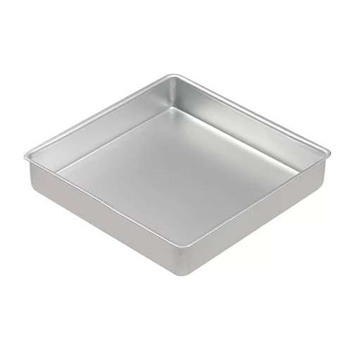Square Sandwich Tin 8" 20cm Cake Mould Brownie Bake Dish Silver Anodised