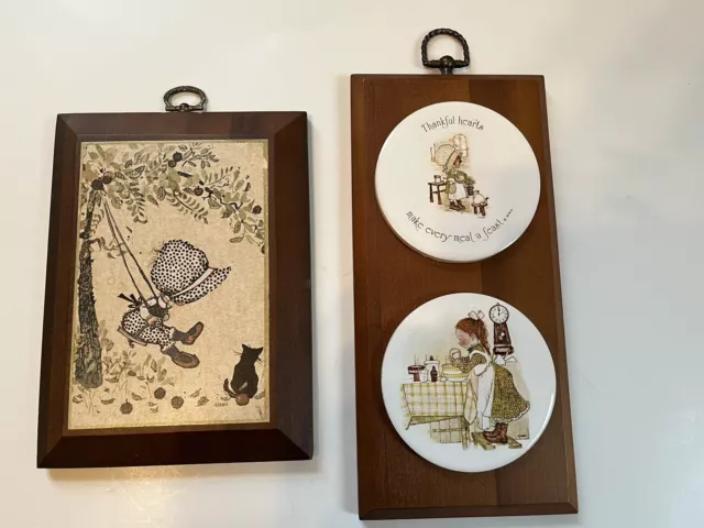 Vintage 2 Holly Hobbie Wall Plaques