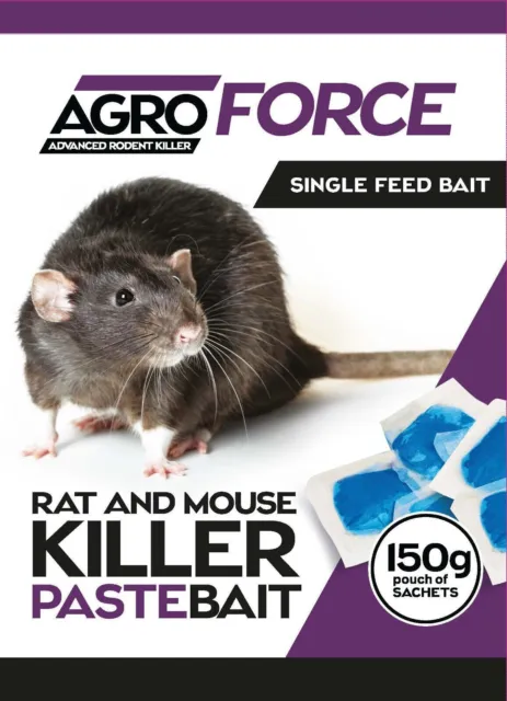 Rat & Mouse Poison Bait Blocks Maximum Lethal Strength Allowed - Single Feed