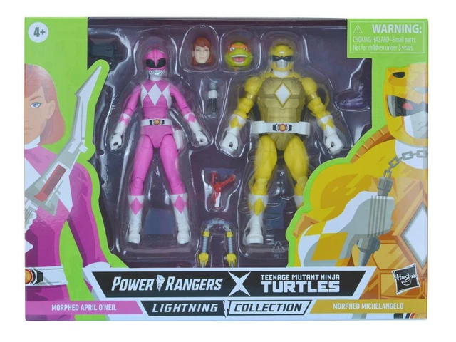 Hasbro Lightning Power Rangers TMNT TURTLE  April O'Neil & Morphed Michelangelo