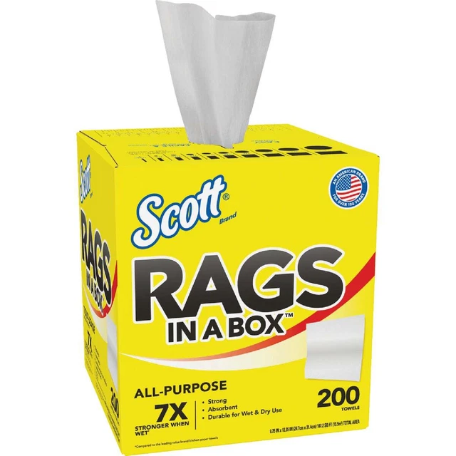 Scotts White Rags in a Box, 200-Ct. 75260 Scott 75260 Various 054000752605 Paper