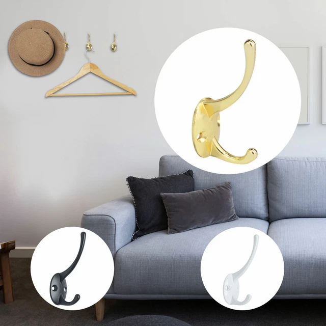 Home Wall Hooks Zinc Alloy Hook Coat Bags Towel Key DIY Hanger w Screws 4pcs