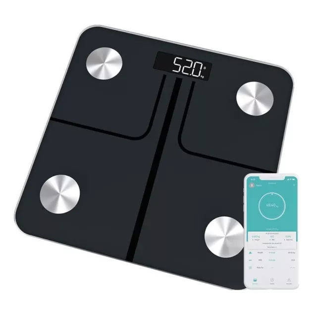 Libra de grasa corporal, Bluetooth báscula de análisis corporal con aplicación, báscula de fitness para personas