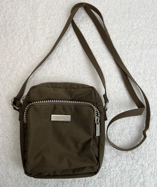 Baggallini Light Brown Adjustable Strap Crossbody Travel Bag Purse SMALL SIZE