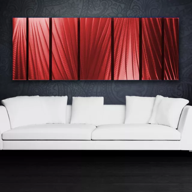 Modern Abstract Metal Wall Art Red Painting Sculpture Home Decor Indoor Outdoor