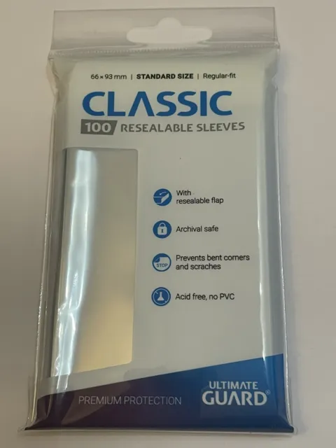 Ultimate Guard - Resealable Sleeves - Standard Size - Transparent (X100) Classic