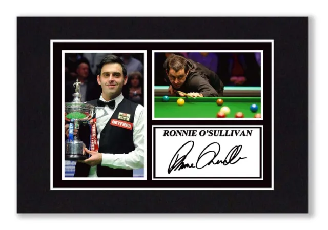 A4 Mount RONNIE O'SULLIVAN Signed Print  Autograph PHOTO Ready To Frame SNOOKER