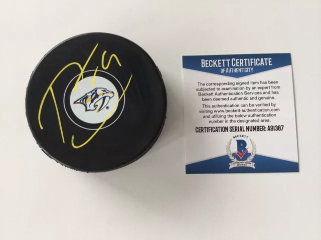 Ryan Ellis Signed Autographed Nashville Predators Puck Beckett BAS COA b