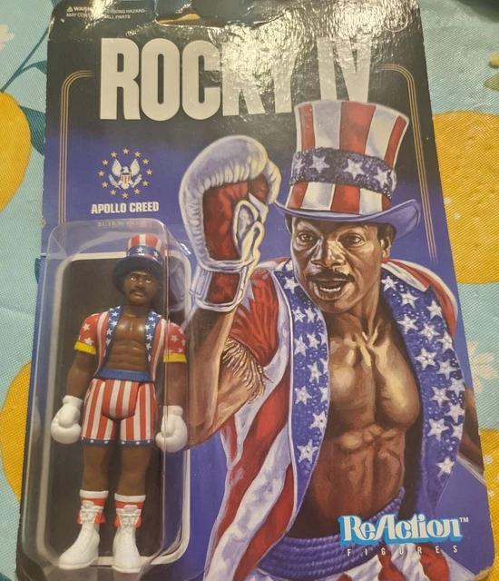 SUPER7 ReAction Figura Action Figure Di Apollo Creed – 10 Cm, 5 Punti Di Articolazione, Collezione Rocky