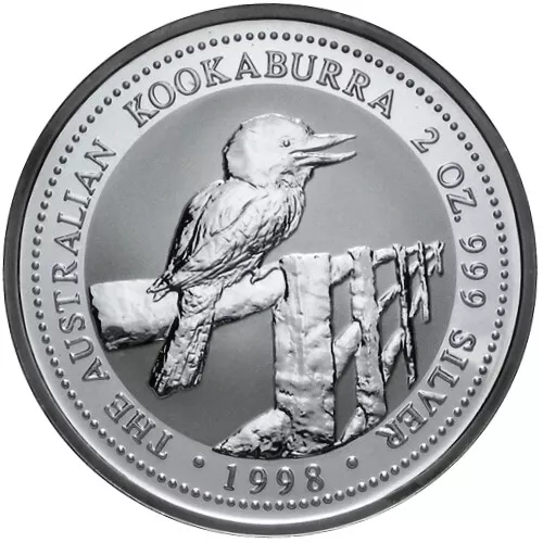 1998 * 2 Dollari d'argento 2 OZ Kookaburra Australia